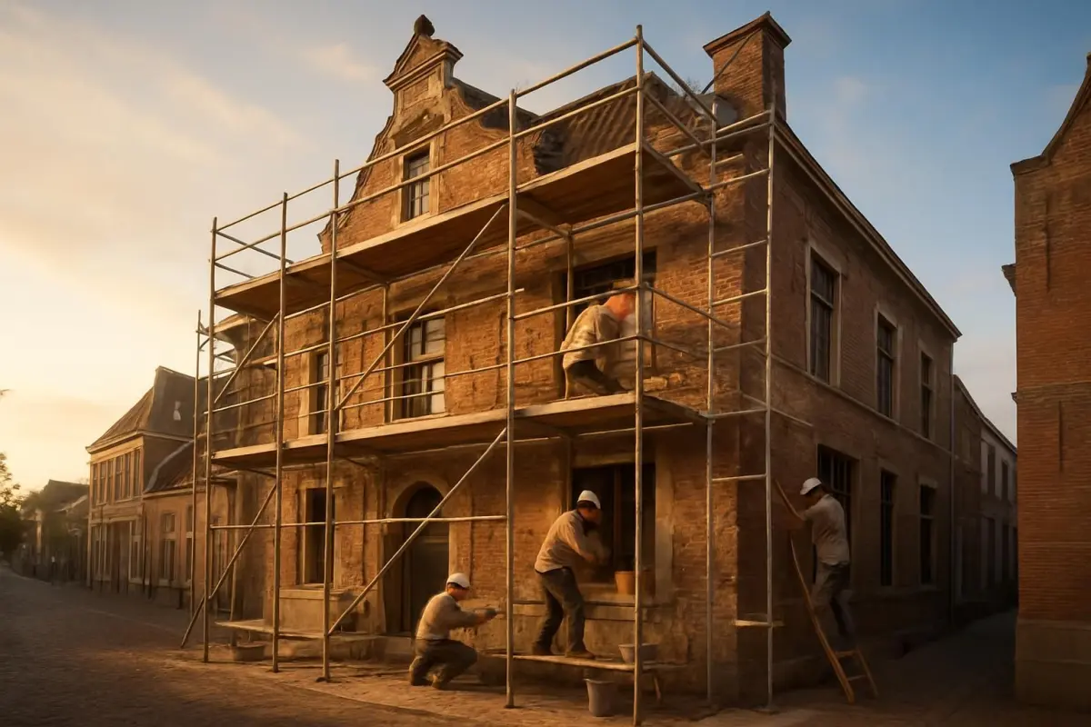 Historisch gebouw in renovatie met duurzame technieken