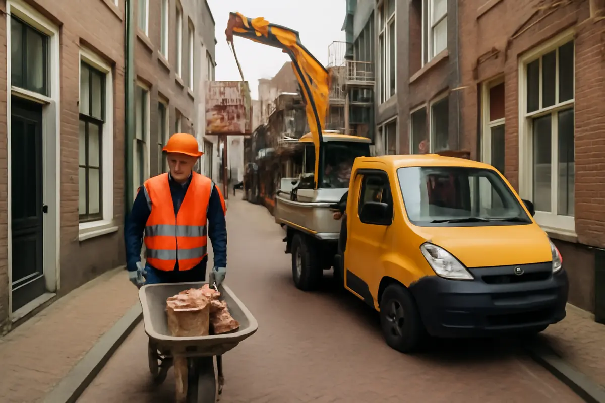 Uitdagingen van bouwlogistiek in smalle straten