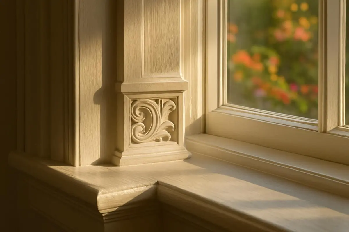 Detail van een gerenoveerd 1930s raam