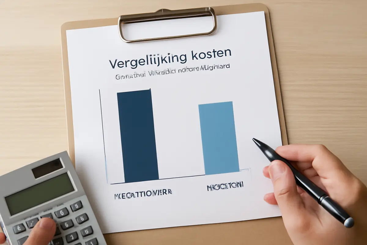 Vergelijking kosten: totale projectinvestering per scenario